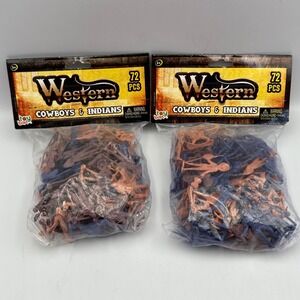 NEW Western Cowboys & Indians - 72 Plastic Figures- Indians Only- 2 Packs - 2012